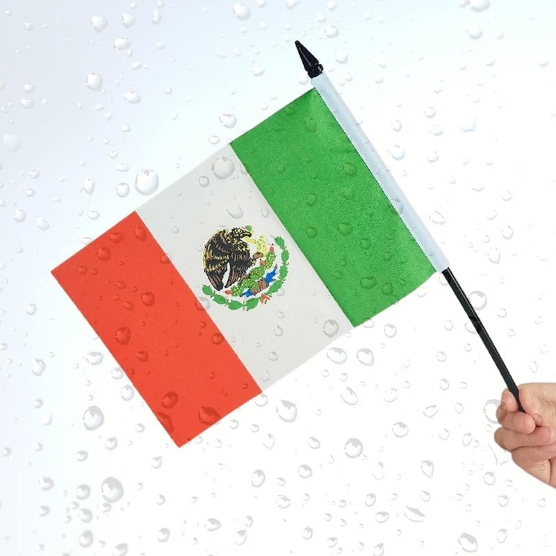 Zigvert US & Mexico Twin Desk Flag Set - Miniature American & Mexican Combination Flag for Room Display - Image 4